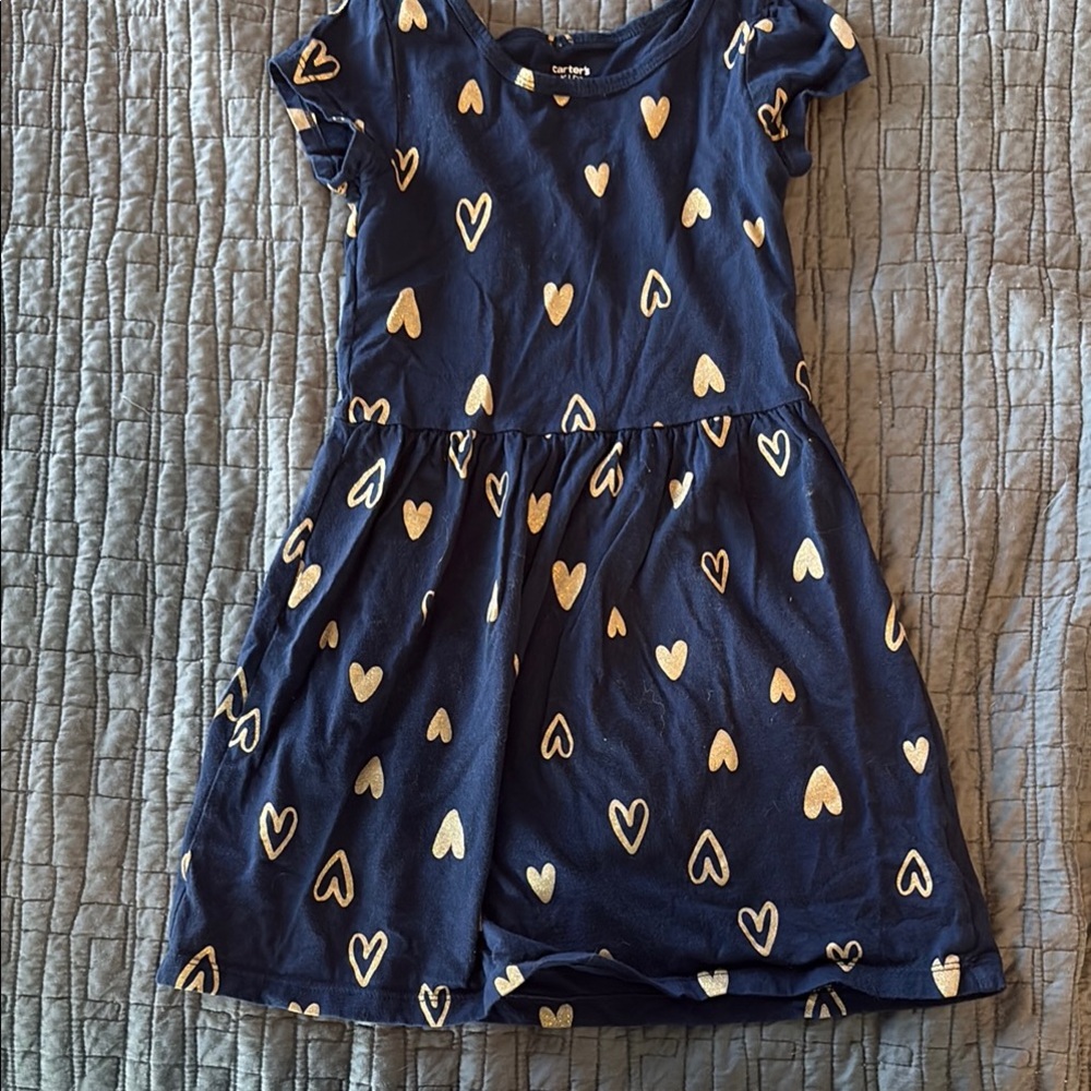 Carter's Blue and Gold Flutter Sleeve Sundress